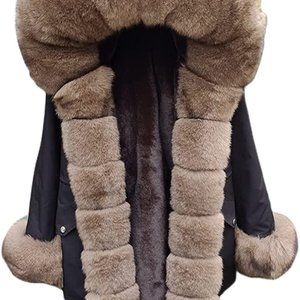 100% Real Fox Fur Winter Coat